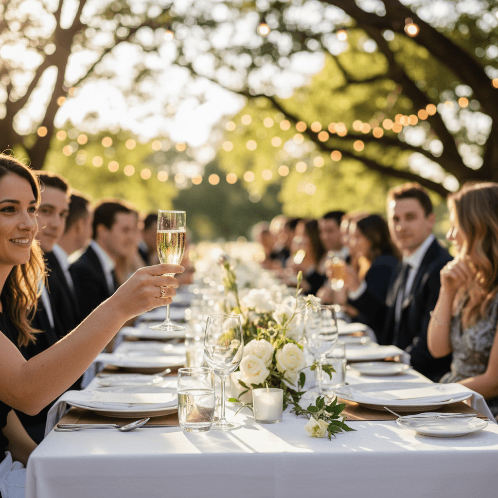 Guest toasting at celebration event