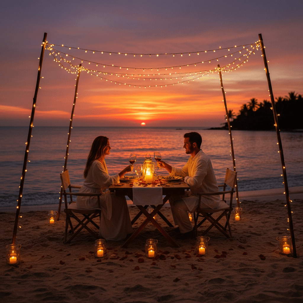 Romantic beachside dinner experience