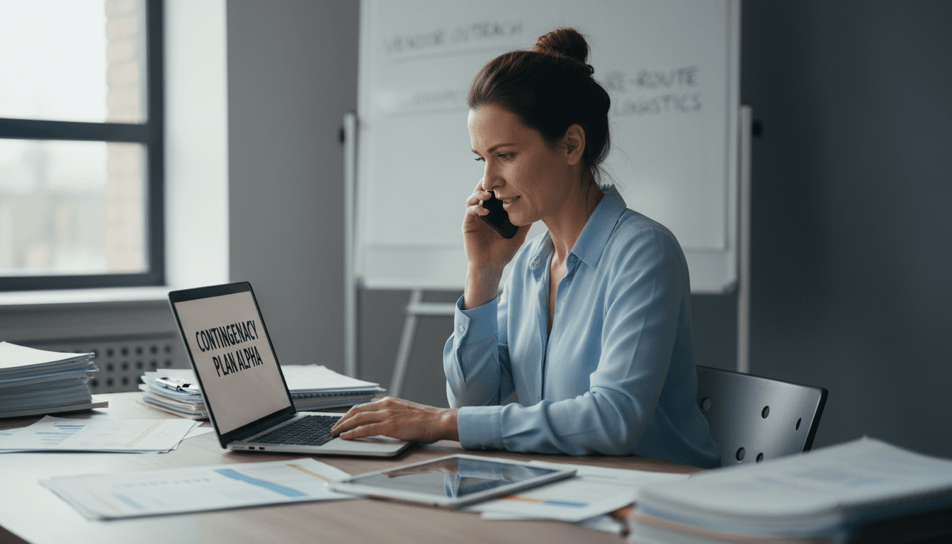 Event professional managing unexpected travel coordination changes