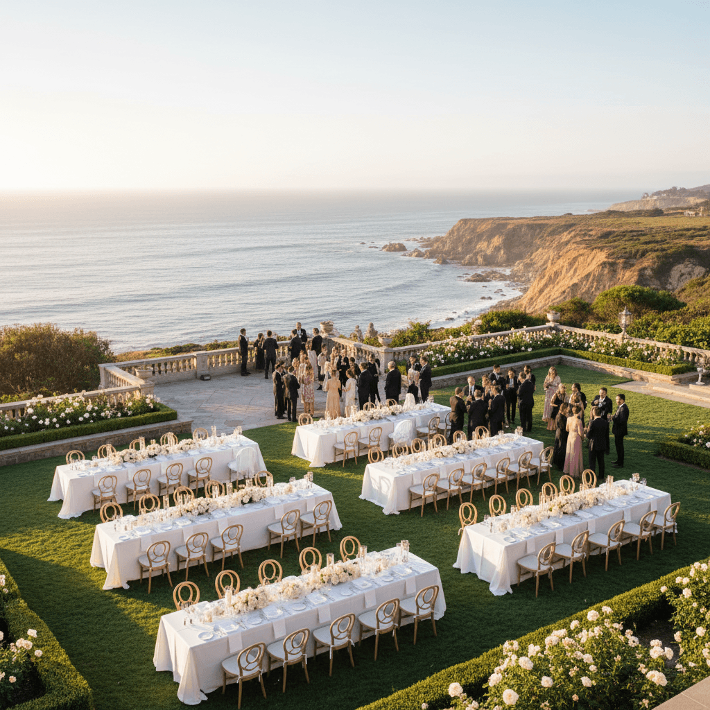Oceanfront wedding venue with ocean views