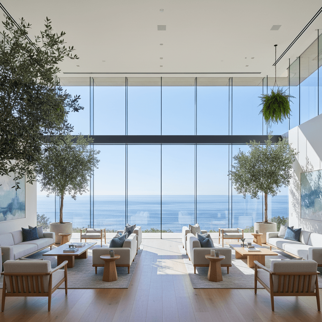 Modern Santa Barbara event venue with ocean views and contemporary design