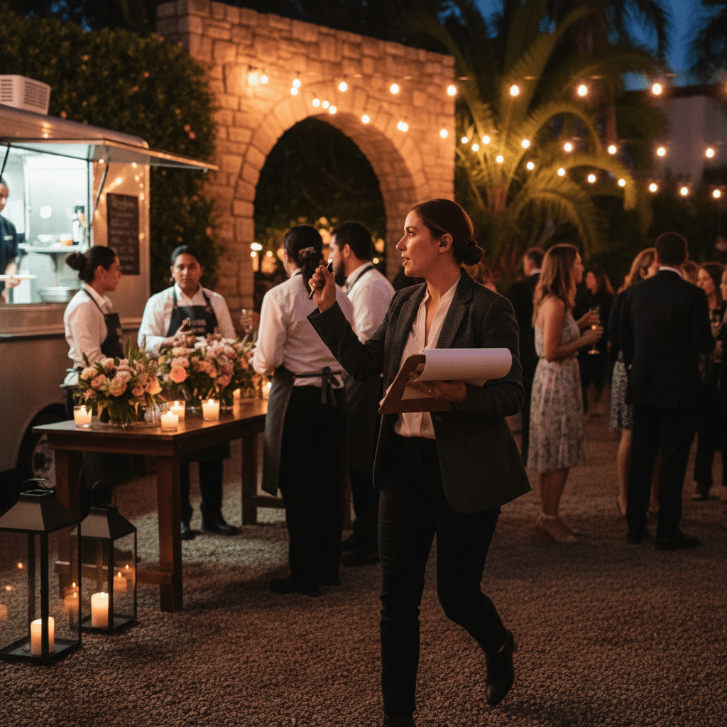Event coordinator managing day-of execution details