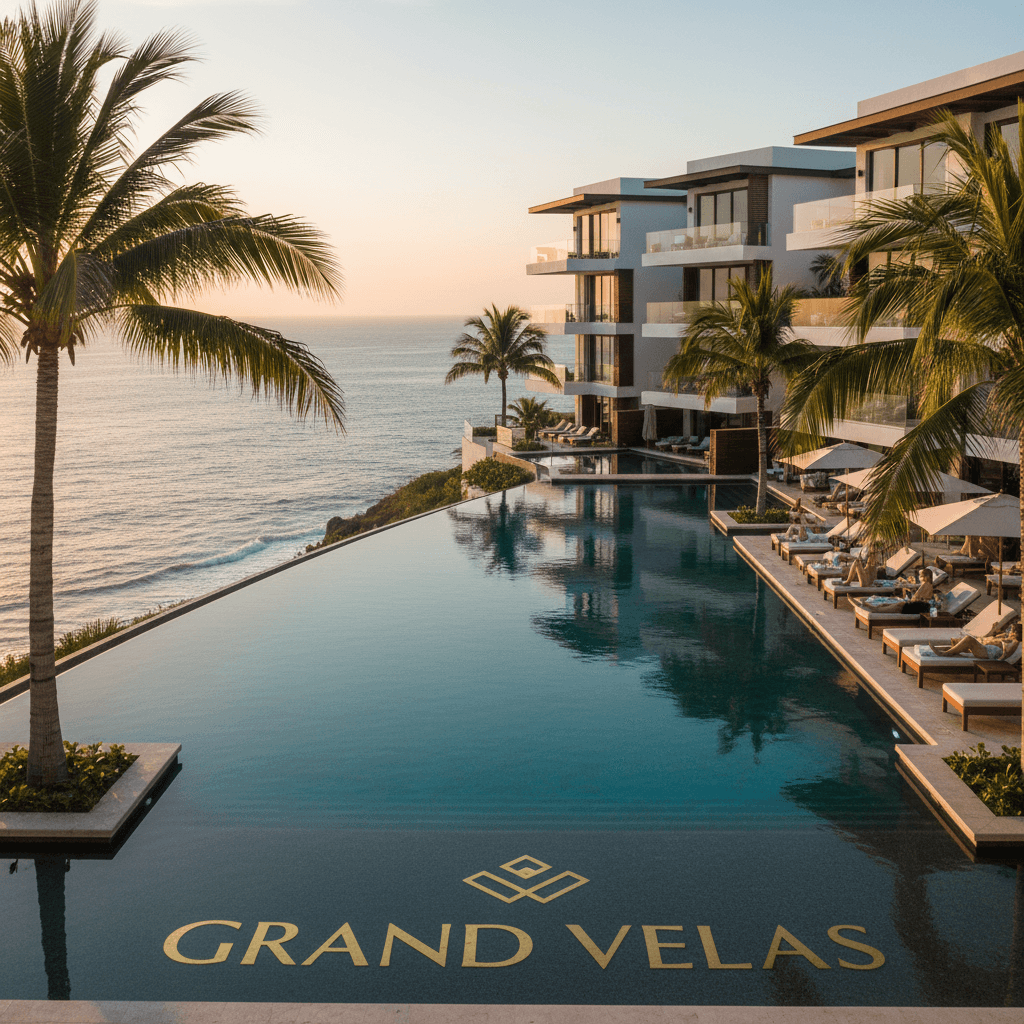 Luxury resort poolside at Grand Velas