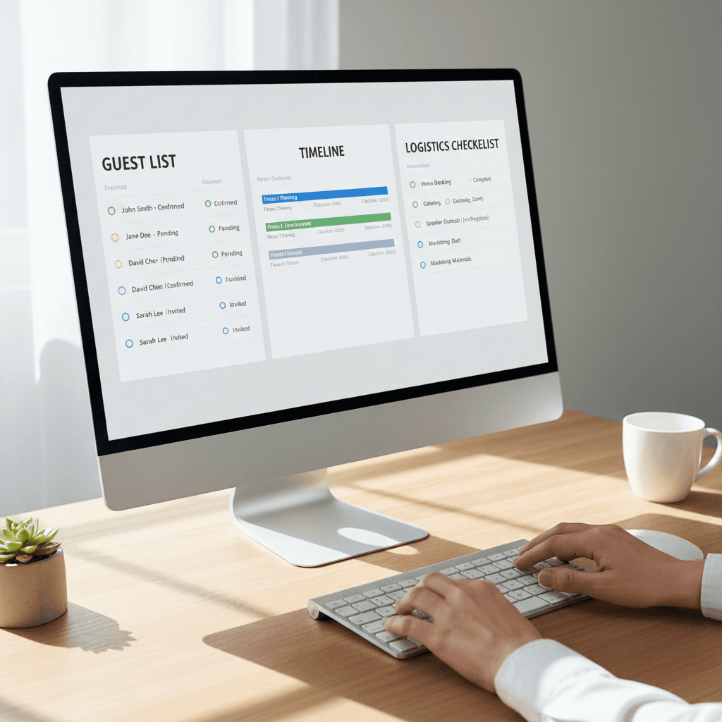 Digital guest coordination and event management dashboard