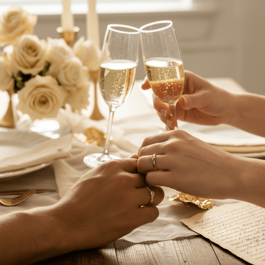 Close detail of a meaningful moment between event guests