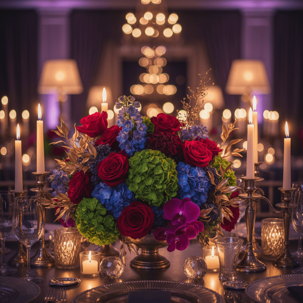 Event floral and table design details