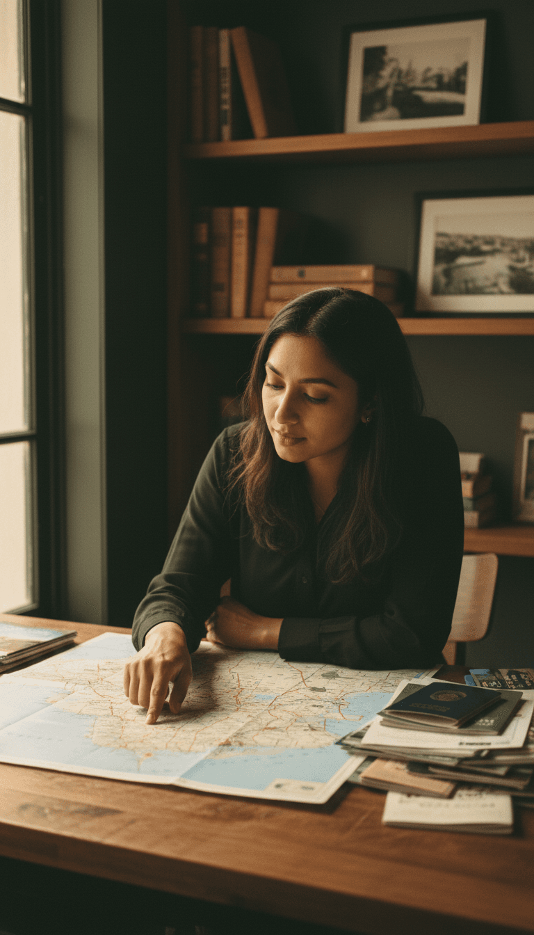 Destination specialist reviewing travel plans