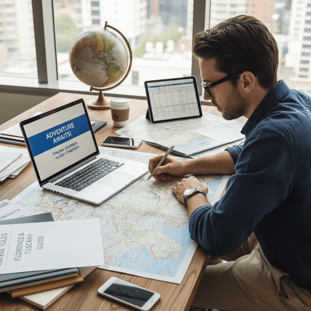 Travel coordinator planning group itinerary