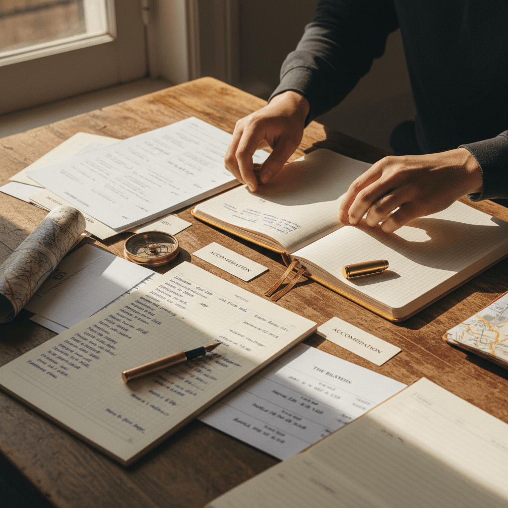 Travel coordinator organizing guest itineraries and bookings