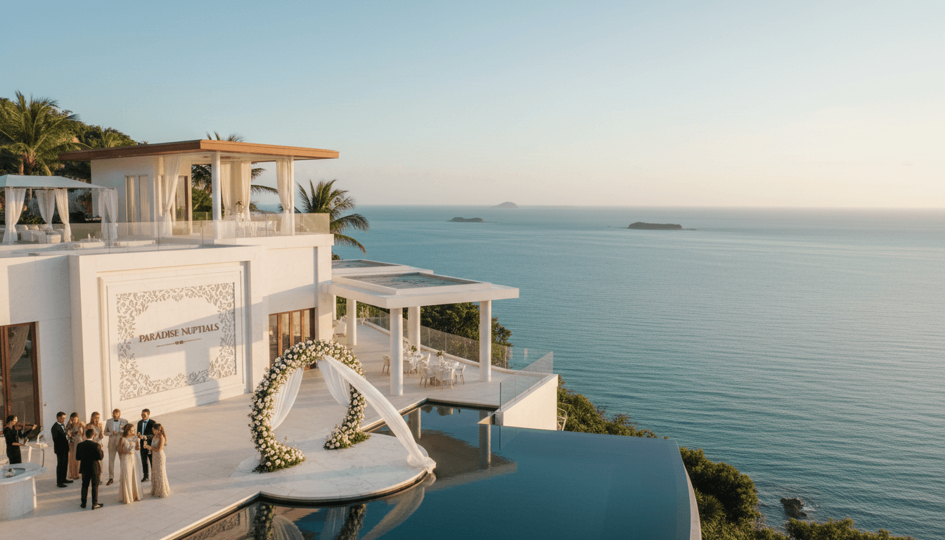 Luxury destination wedding venue at elegant coastal resort