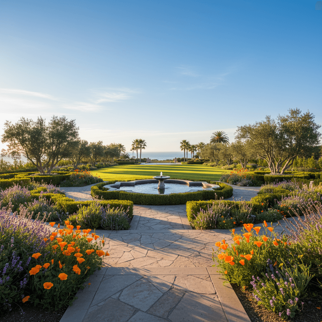 Santa Barbara venue grounds and manicured gardens